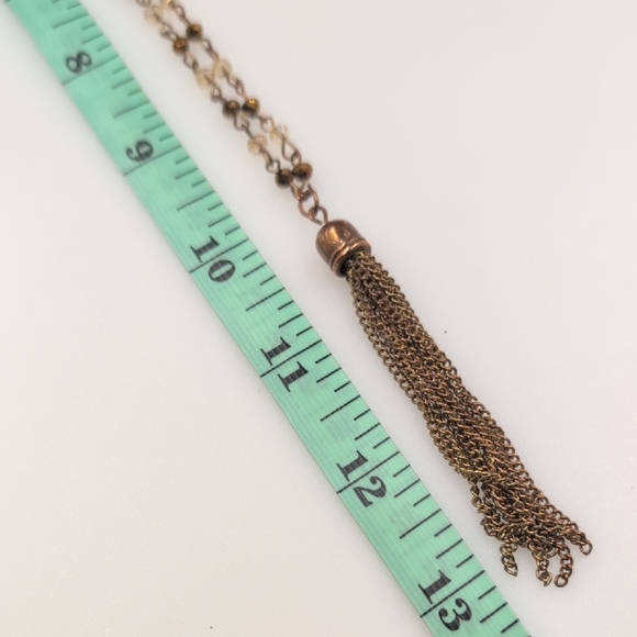 Gold Tassel Necklace with Dainty Design - Picture 6 of 6